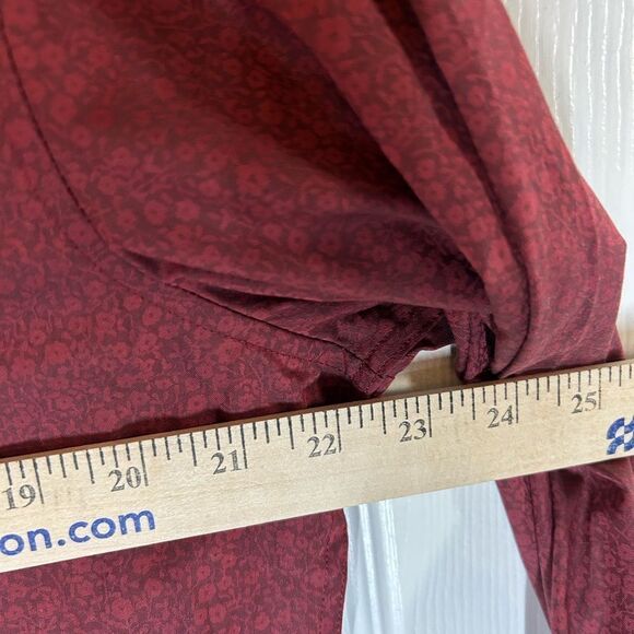 New Bar III Burgundy Red Button Down Long Sleeve Collared Dress Shirt L - Picture 8 of 10